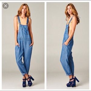Splendid chambray jean jumpsuit